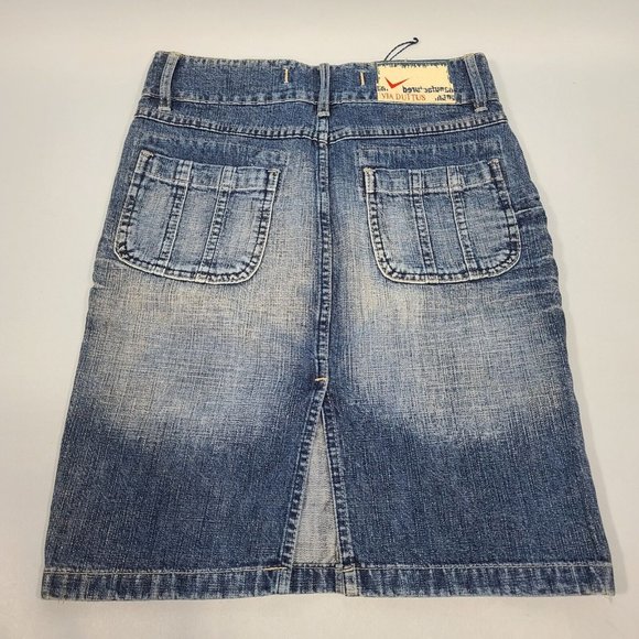 VIA DUTTUS 20" Brazilian Denim Blue Jean Skirt Womens Size 0 NWT - Picture 2 of 11